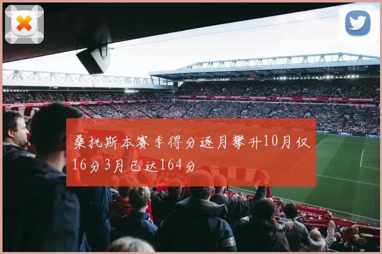 桑托斯本赛季得分逐月攀升10月仅16分3月已达164分